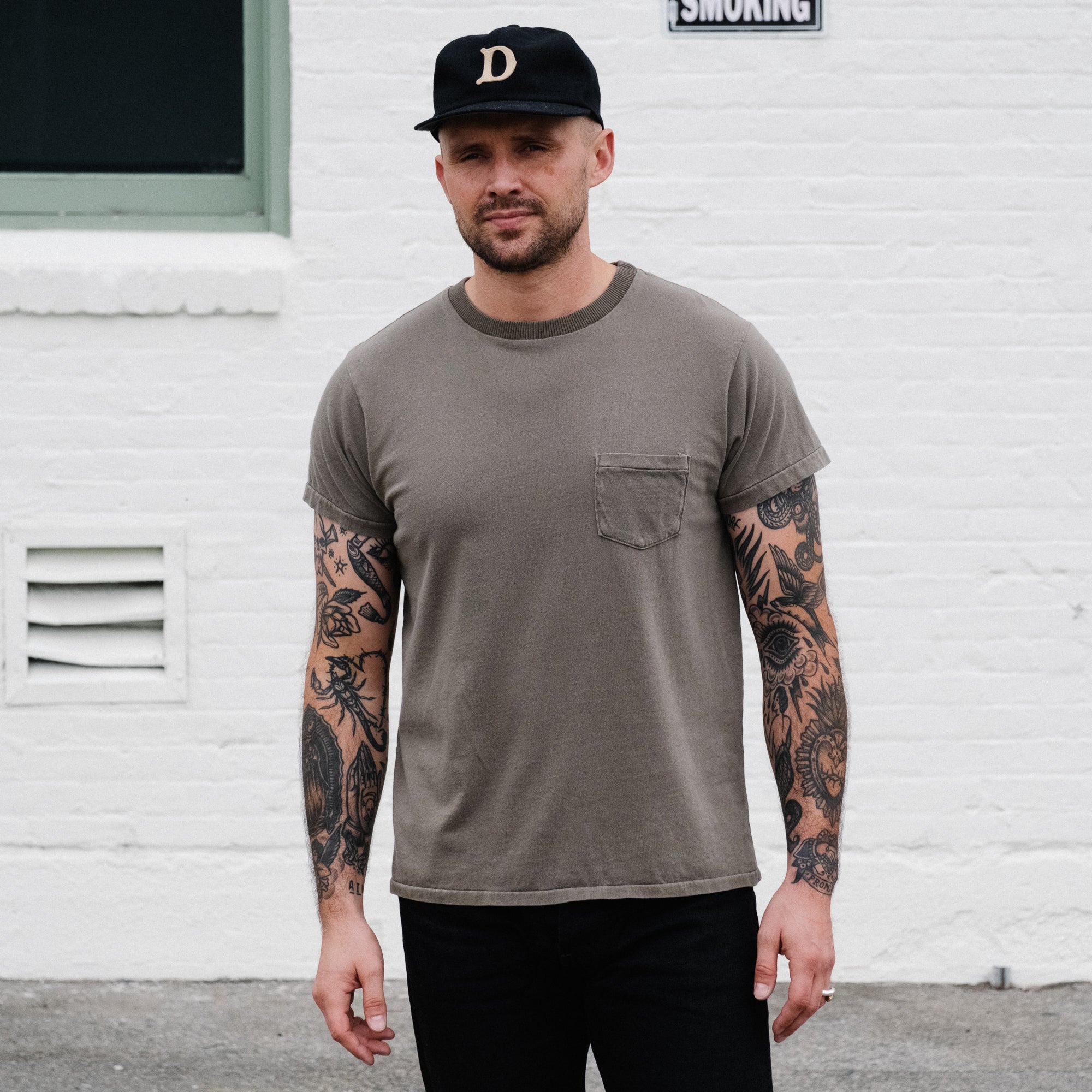 Schaeffer's Garment Hotel Ringspun Pocket Tee Olive