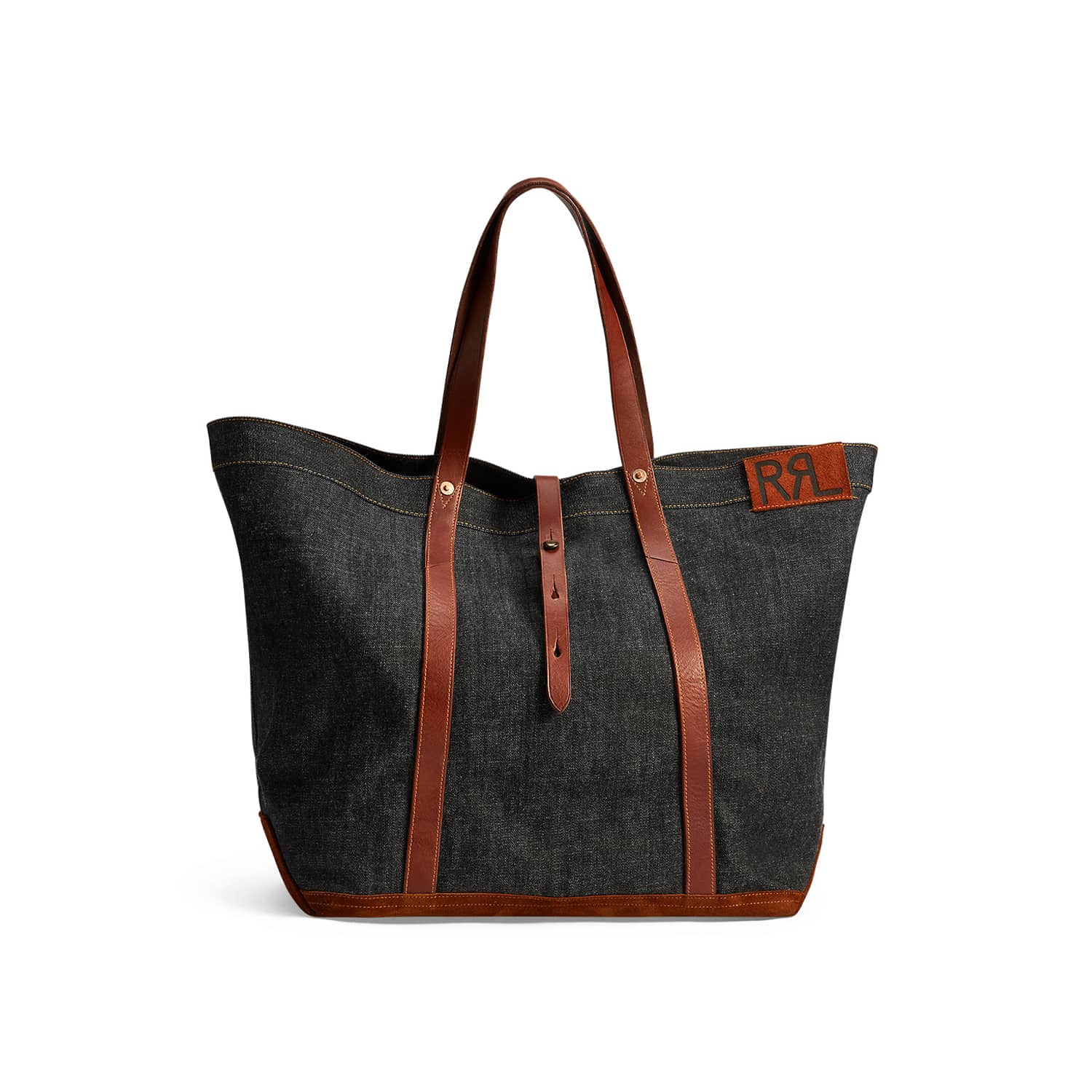 RRL Leather-Trim Denim Tote Indigo