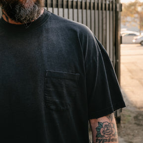 All-Time High Boxy Cotton Pocket Tee Sun Fade Black