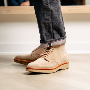 Alden x Snake Oil Provisions Lestat Plain Toe Boot Milkshake Suede