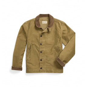 RRL Corduroy Collar Cotton Deck Jacket Khaki Drab