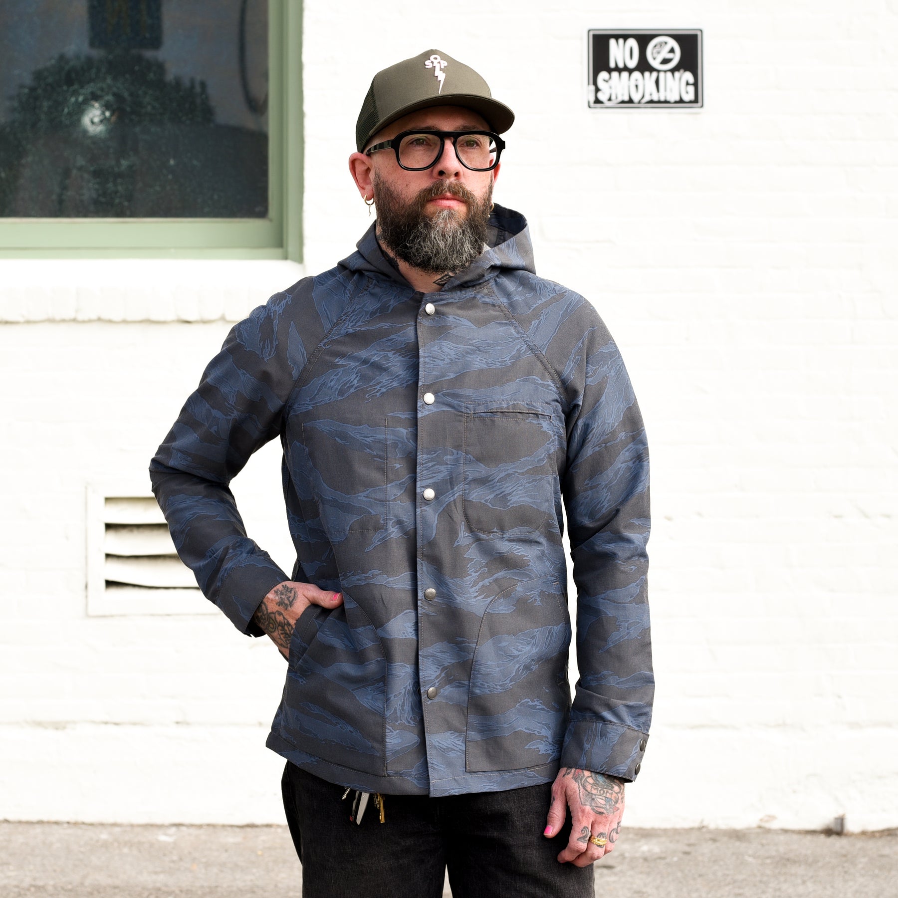 Rogue Territory Hooded Supply Jacket Tiger Camo Blue