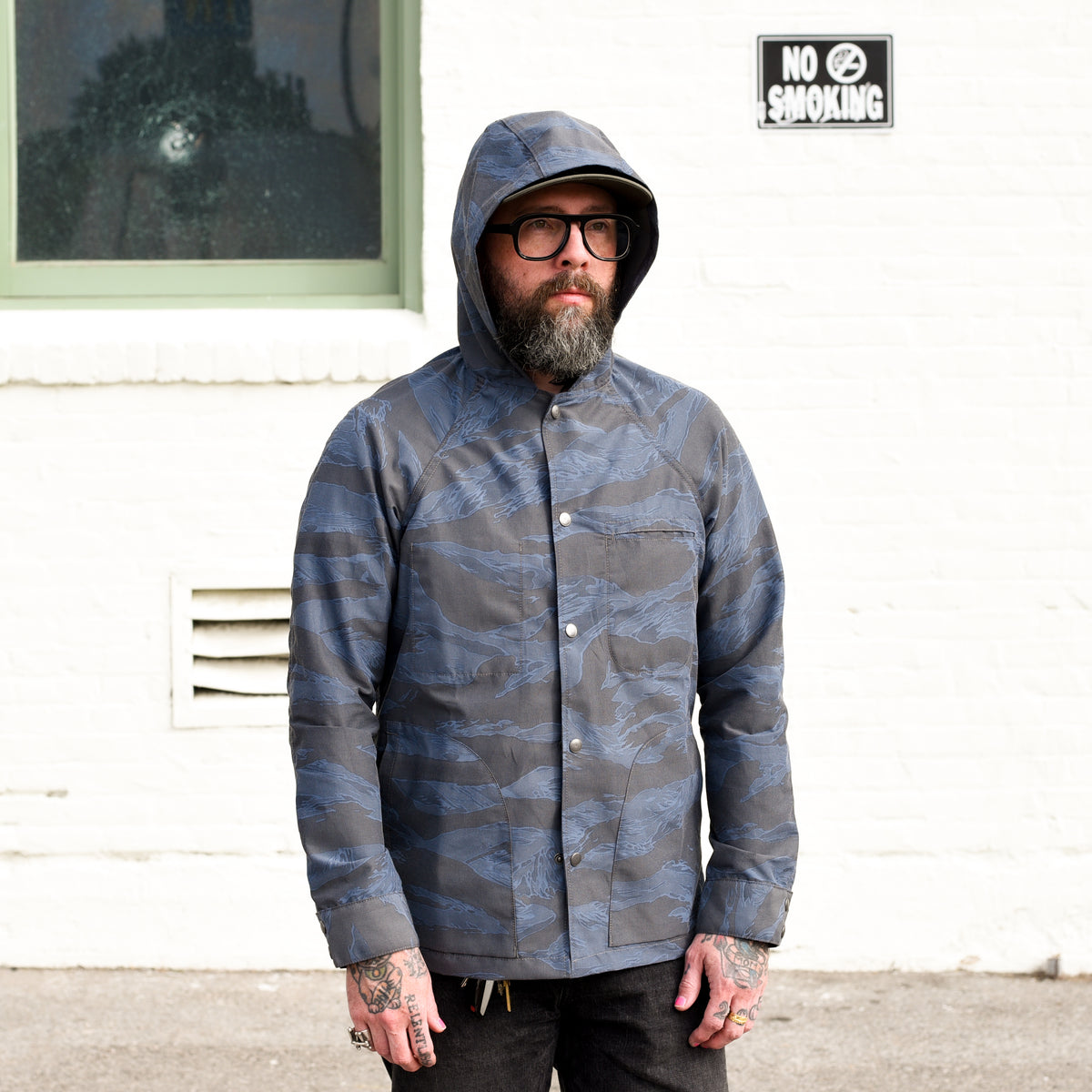 Rogue Territory Hooded Supply Jacket Tiger Camo Blue