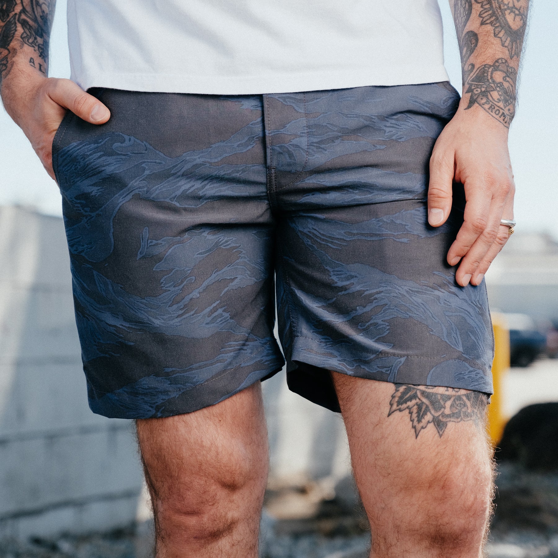 Rogue Territory Fatigue Shorts Tiger Camo Blue FINAL SALE