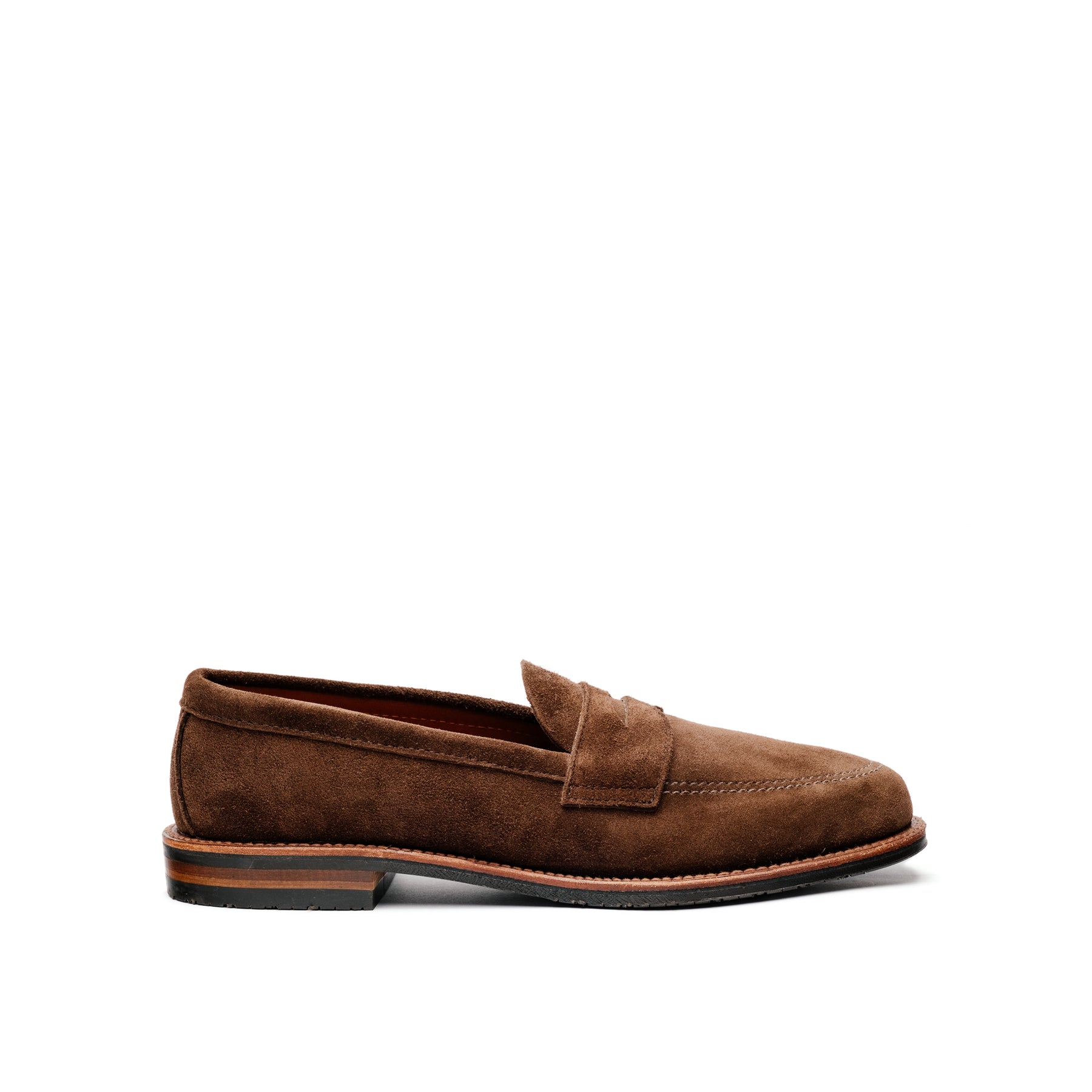 Alden 6224L Unlined Penny Loafer Dark Brown Suede