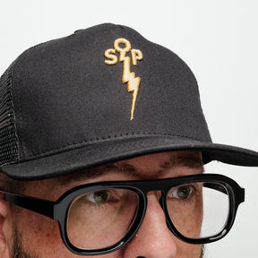 Snake Oil Provisions Lightning Bolt Trucker Hat Black/ Gold