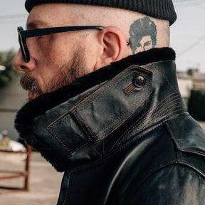 Double Helix x Snake Oil Provisions "Virgil" G-1 Flight Jacket Black Teacore