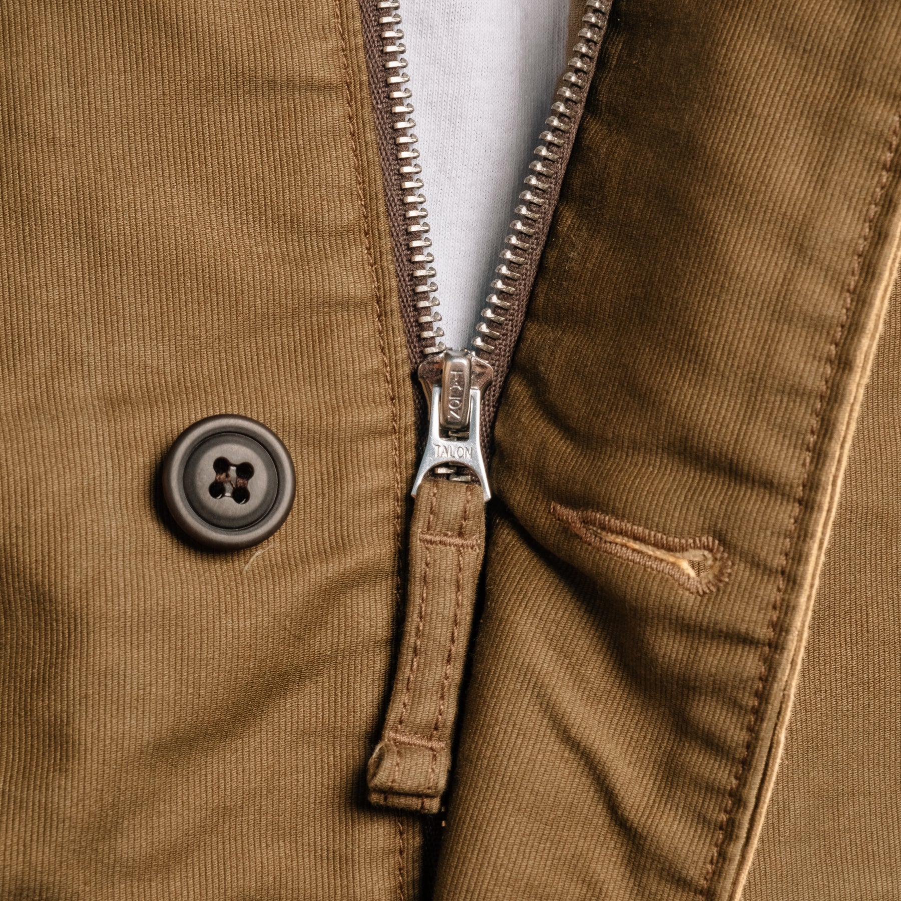 RRL Corduroy Collar Cotton Deck Jacket Khaki Drab