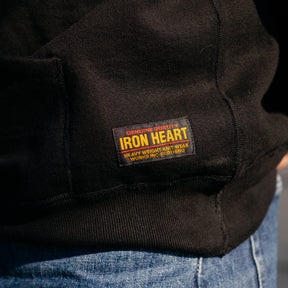 Iron Heart IHSW-49-BLK Ultra Heavyweight Loopwheel Cotton Hoodie Black