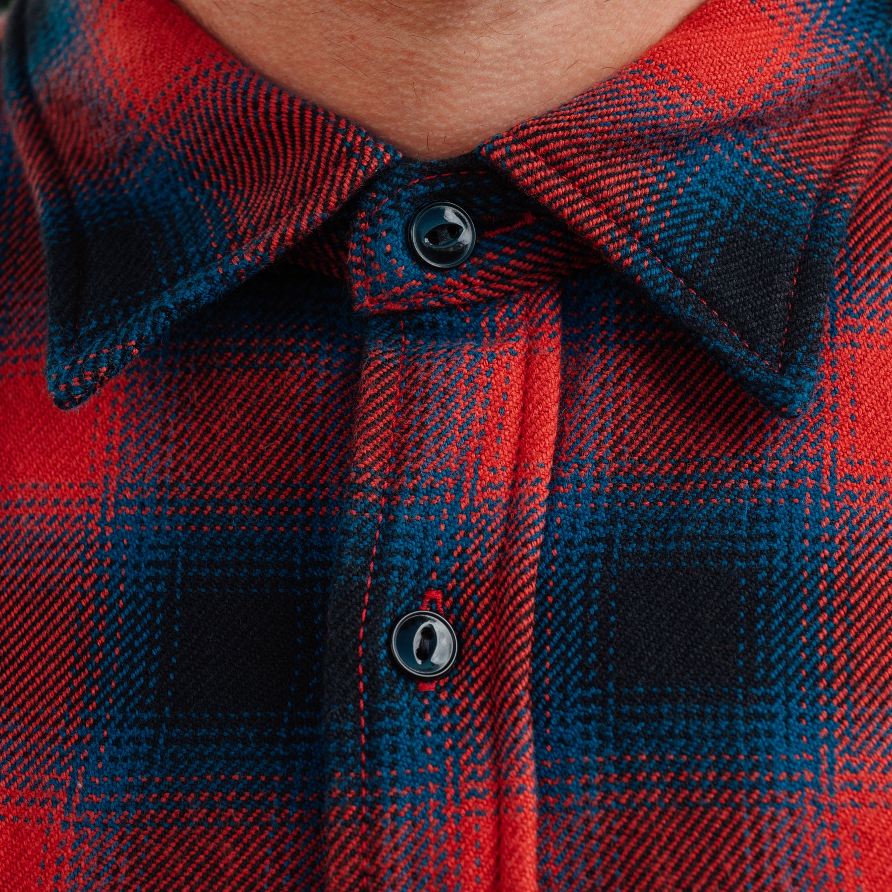 Iron Heart IHSH-379-RED Ultra Heavy Flannel Ombré Check Work Shirt