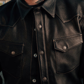 The Flat Head Deerskin Western Shirt Black