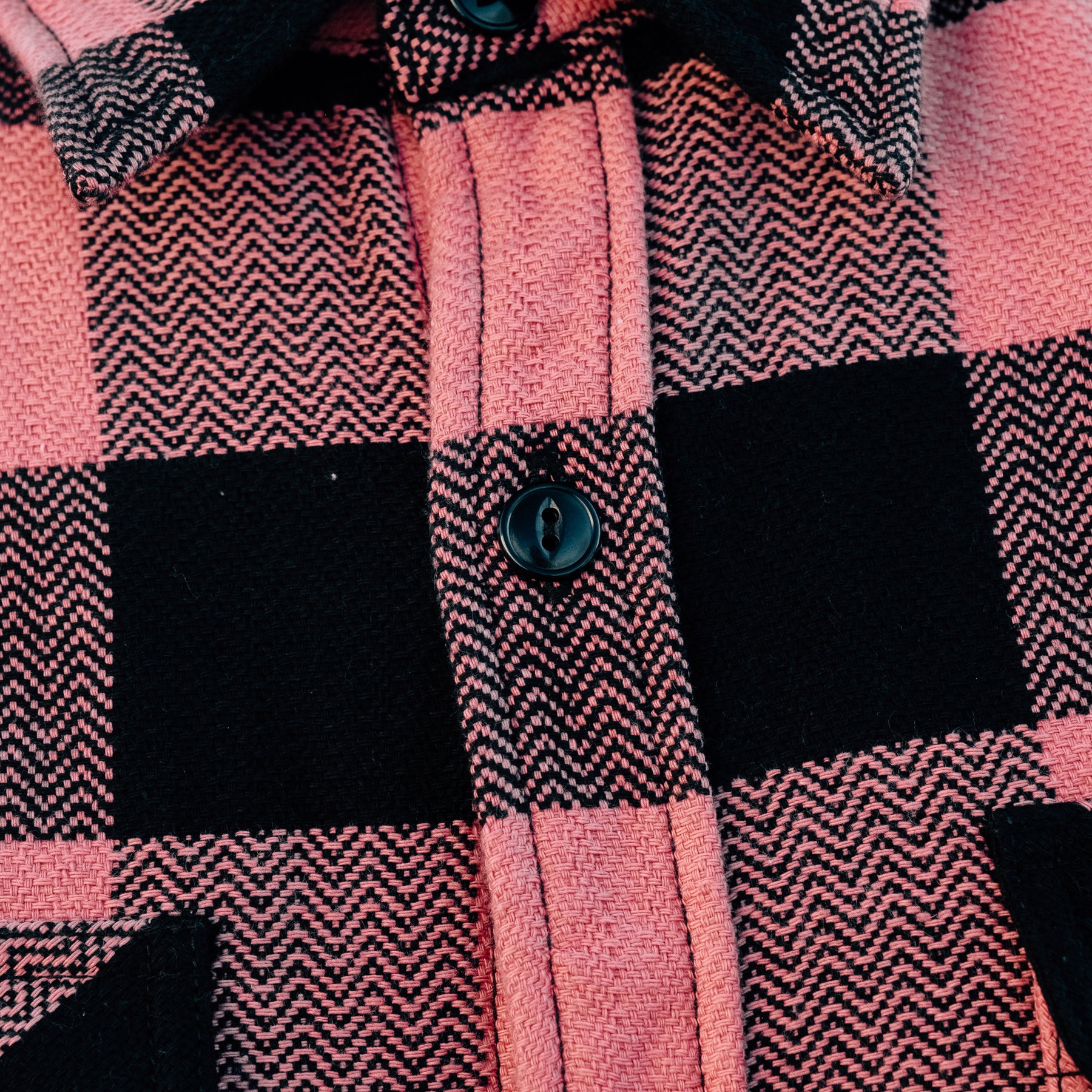 The Flat Head Block Check Work Shirt Pink/ Black NEW