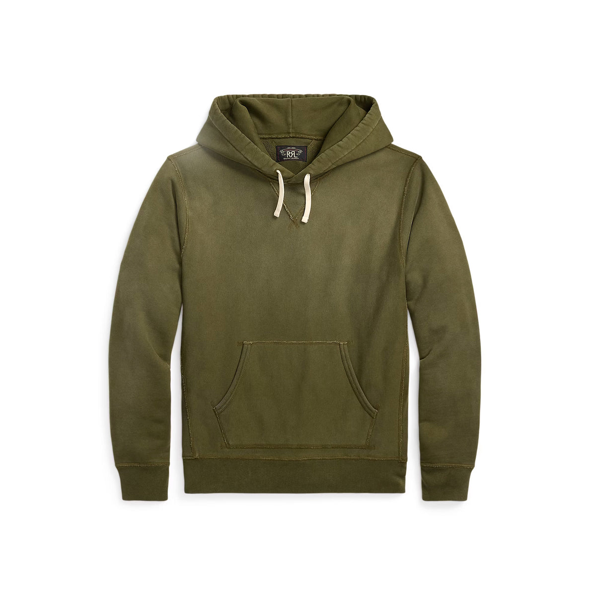 RRL Garment-Dyed Fleece Hoodie Olive