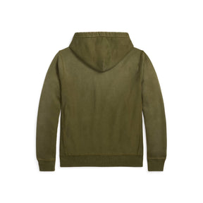 RRL Garment-Dyed Fleece Hoodie Olive