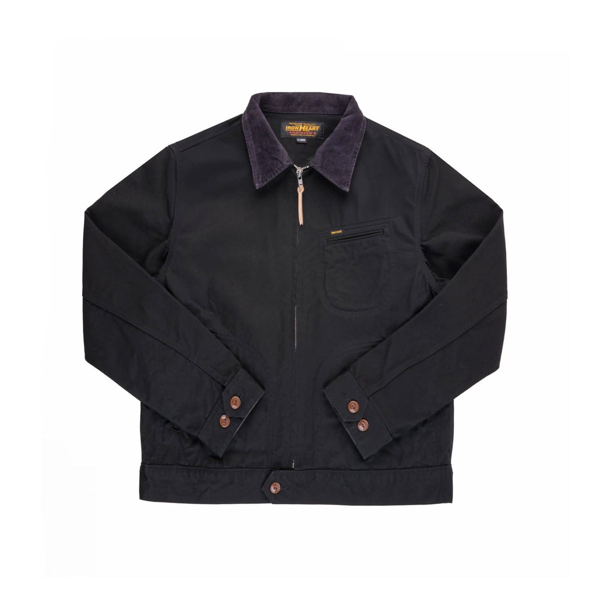 Iron Heart IHJ-144-BLK 12oz Kurashikizome Twill Work Jacket Black