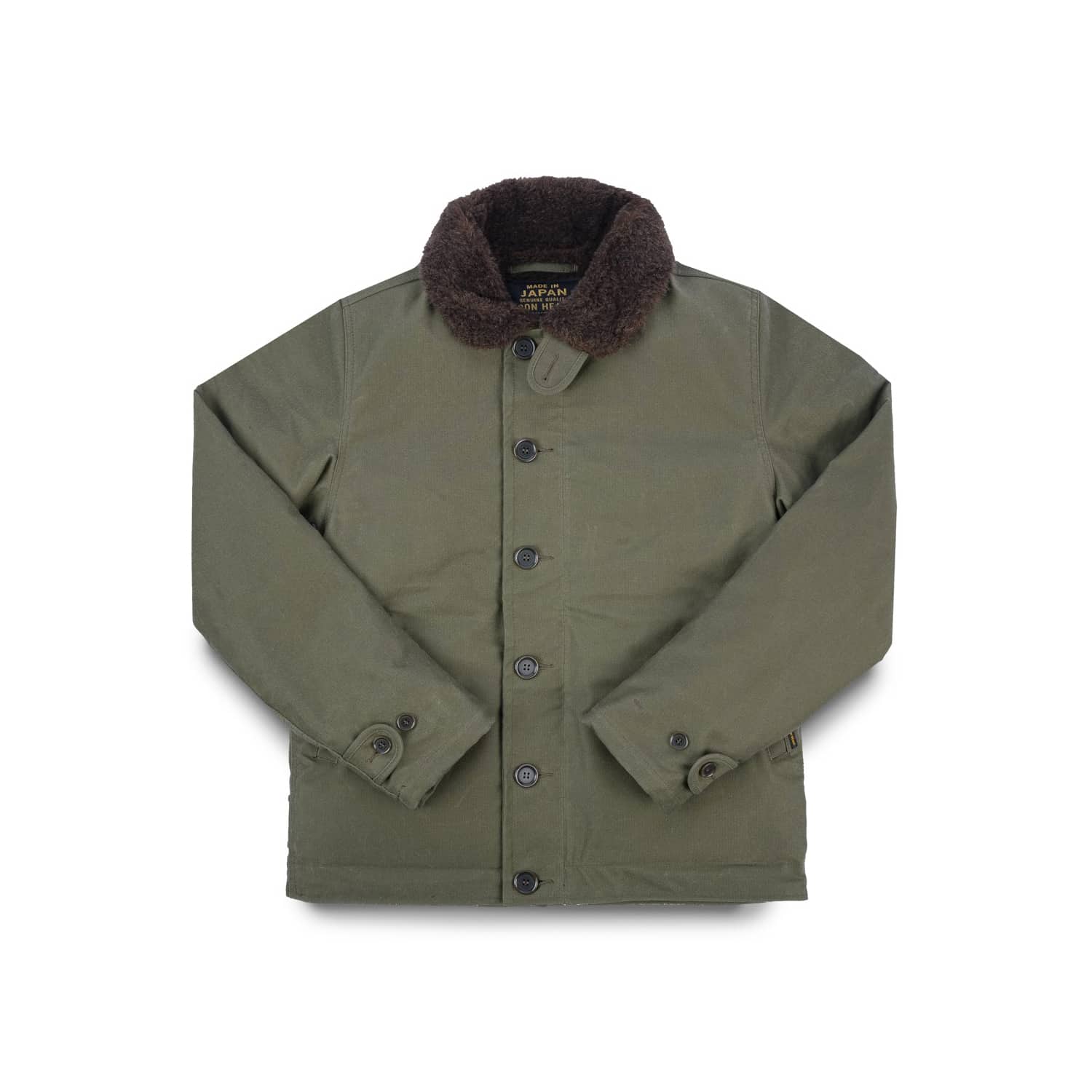 Iron Heart IHM-37-GRN Oiled Whipcord N1 Deck Jacket Army Green