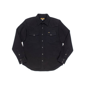 Iron Heart IHSH-396-BLK 13.5oz Denim Western Shirt Black