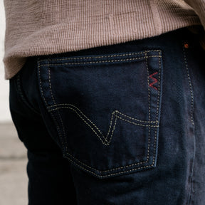 Iron Heart IH-888S-21od 21oz Selvedge Denim Medium/High Rise Tapered Cut Jeans Indigo Overdyed Black