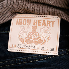 Iron Heart IH-888S-21od 21oz Selvedge Denim Medium/High Rise Tapered Cut Jeans Indigo Overdyed Black