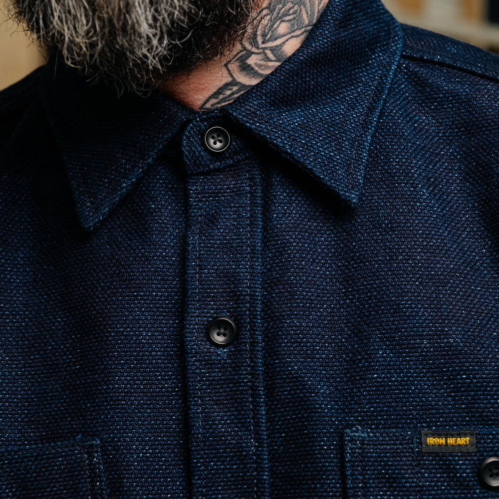 Iron Heart IHSH-397-IND Sashiko Work Shirt Indigo