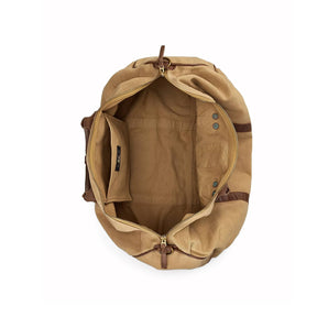 RRL Leather-Trim Canvas Duffel Khaki/ Brown