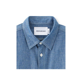 Momotaro Triple Stitch Long Sleeve Chambray Shirt Indigo