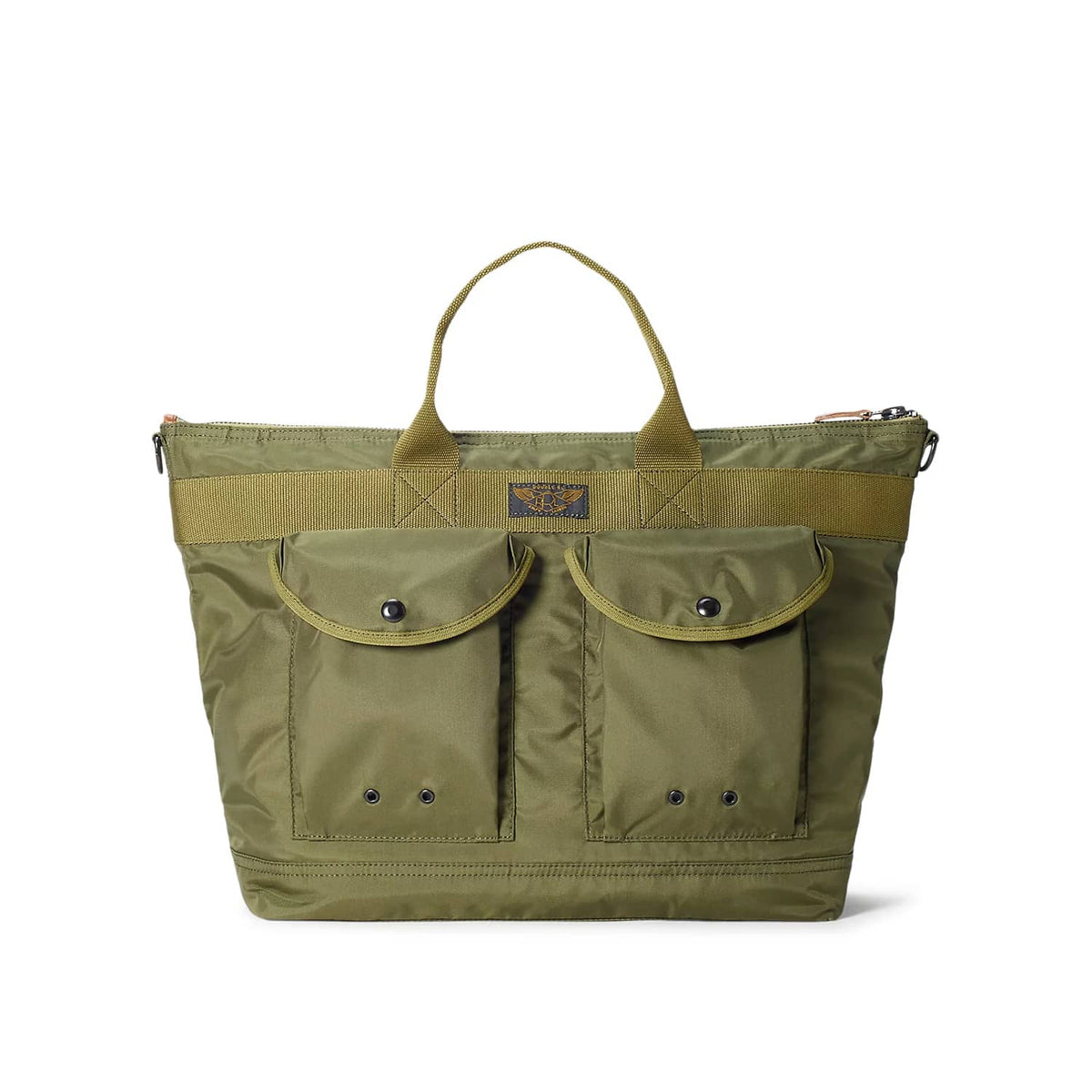 RRL Nylon Canvas Utility Messenger Bag Olive Drab