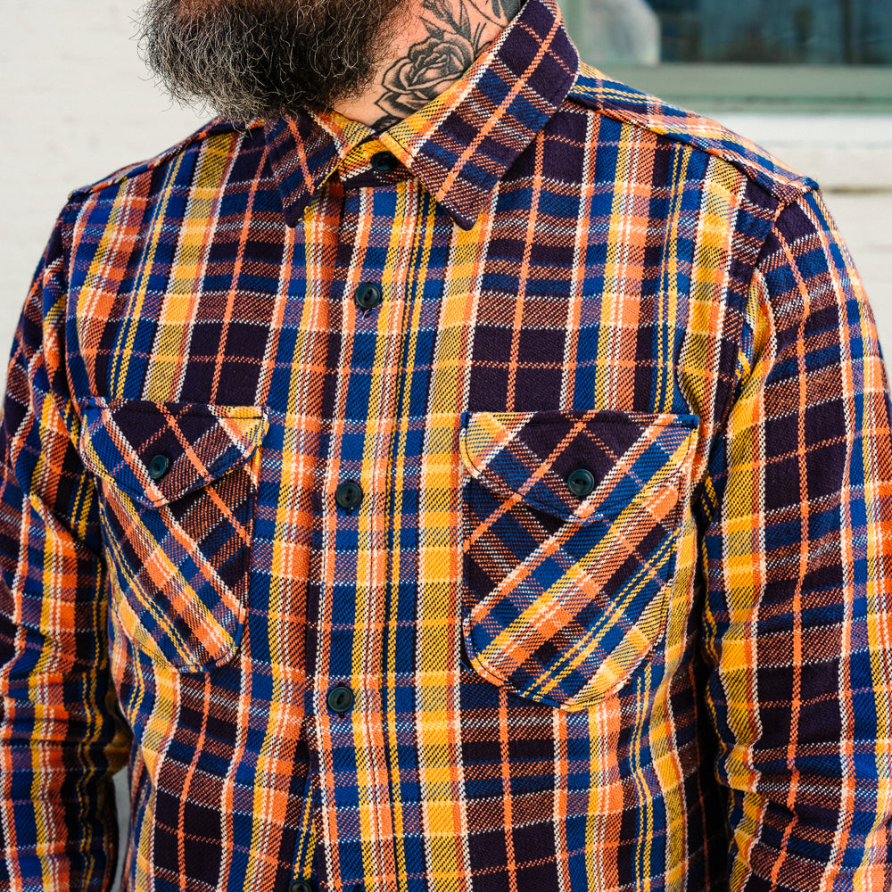 UES Heavy Flannel Shirt Blue