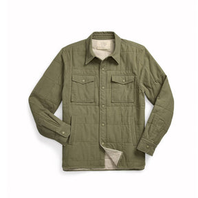 RRL Quilted Twill Shirt Jacket Olive Drab