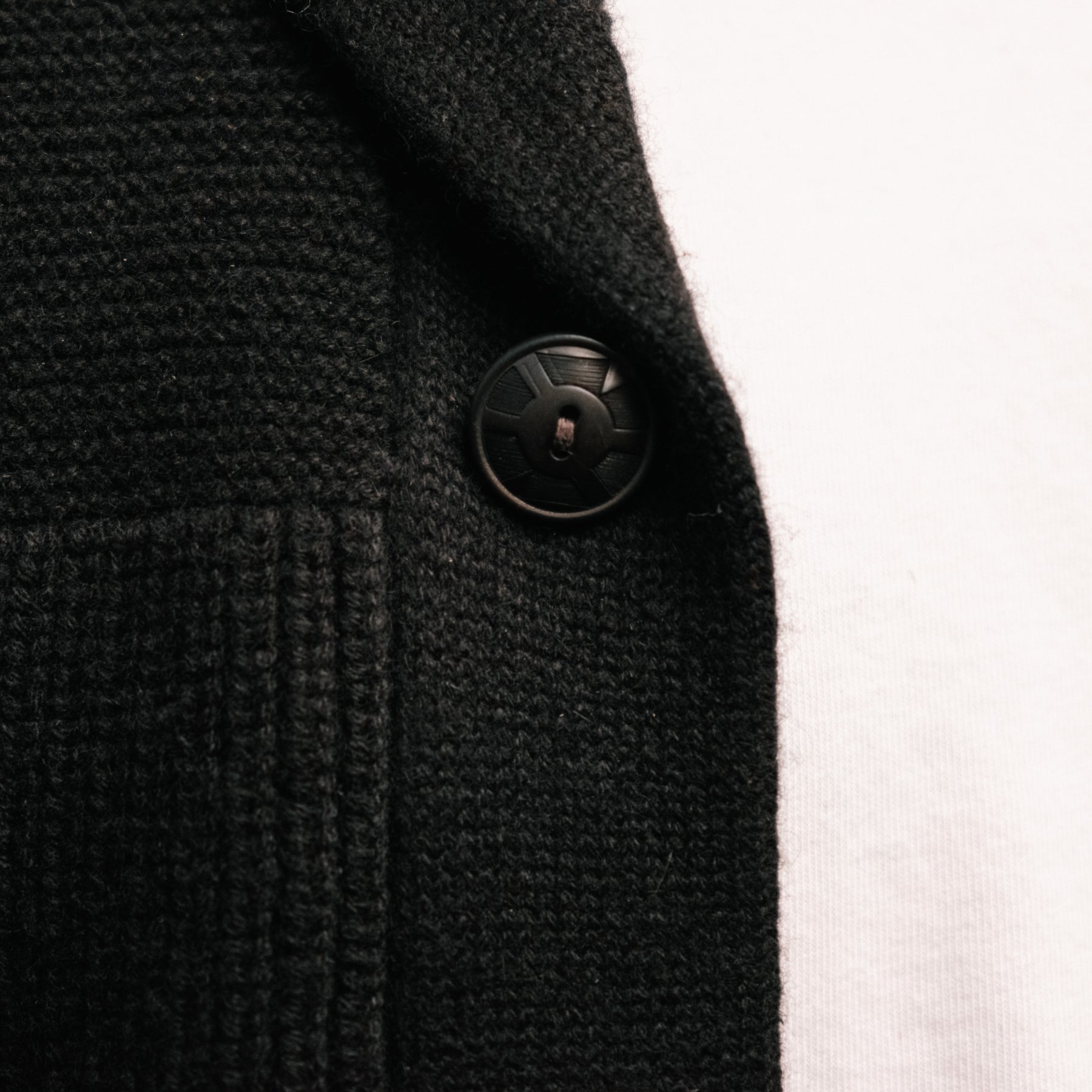 RRL Textured Cashmere Shawl-Collar Cardigan Black