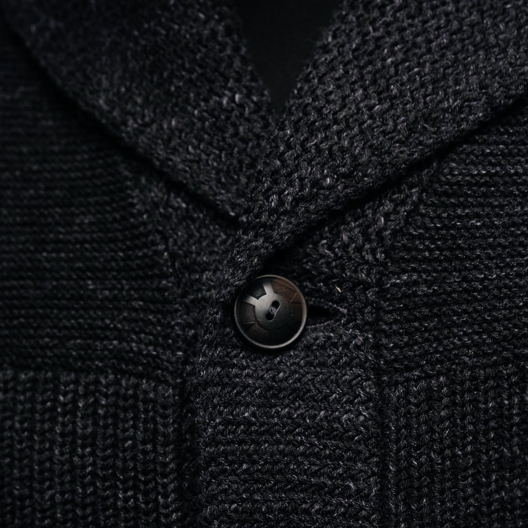 RRL Cotton Shawl Cardigan Sweater Dark Navy Heather