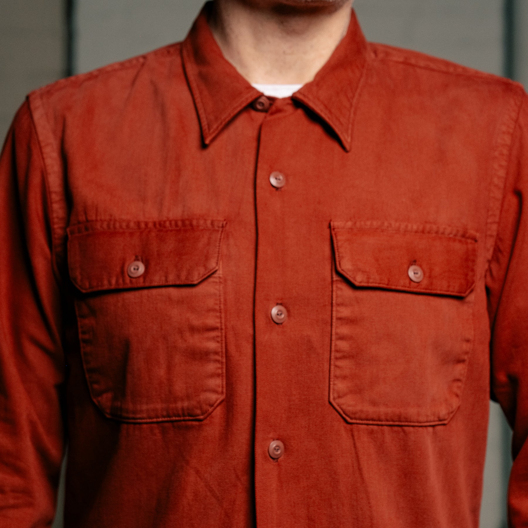 RRL Long-Sleeve Cotton Twill Camp Shirt Brick