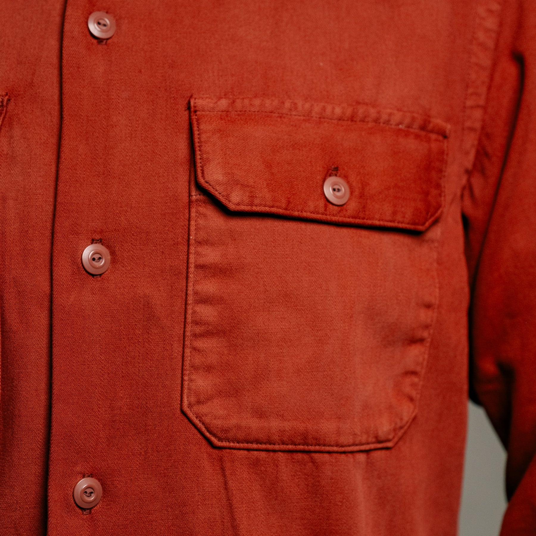 RRL Long-Sleeve Cotton Twill Camp Shirt Brick