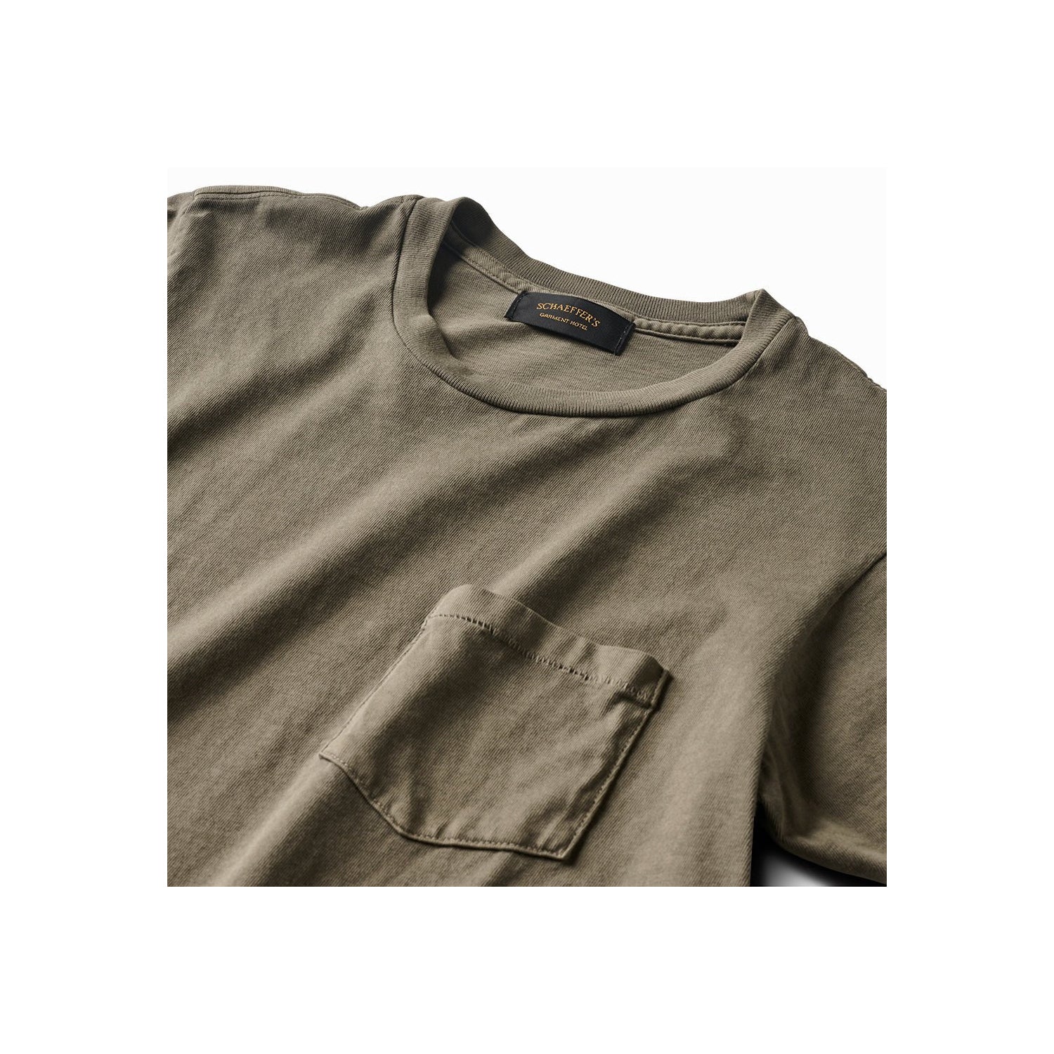 Schaeffer's Garment Hotel Ringspun Pocket Tee Moss Green