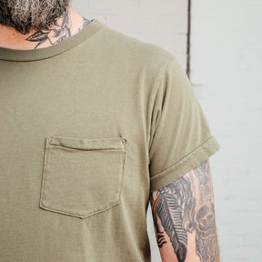 Schaeffer's Garment Hotel Ringspun Pocket Tee Moss Green