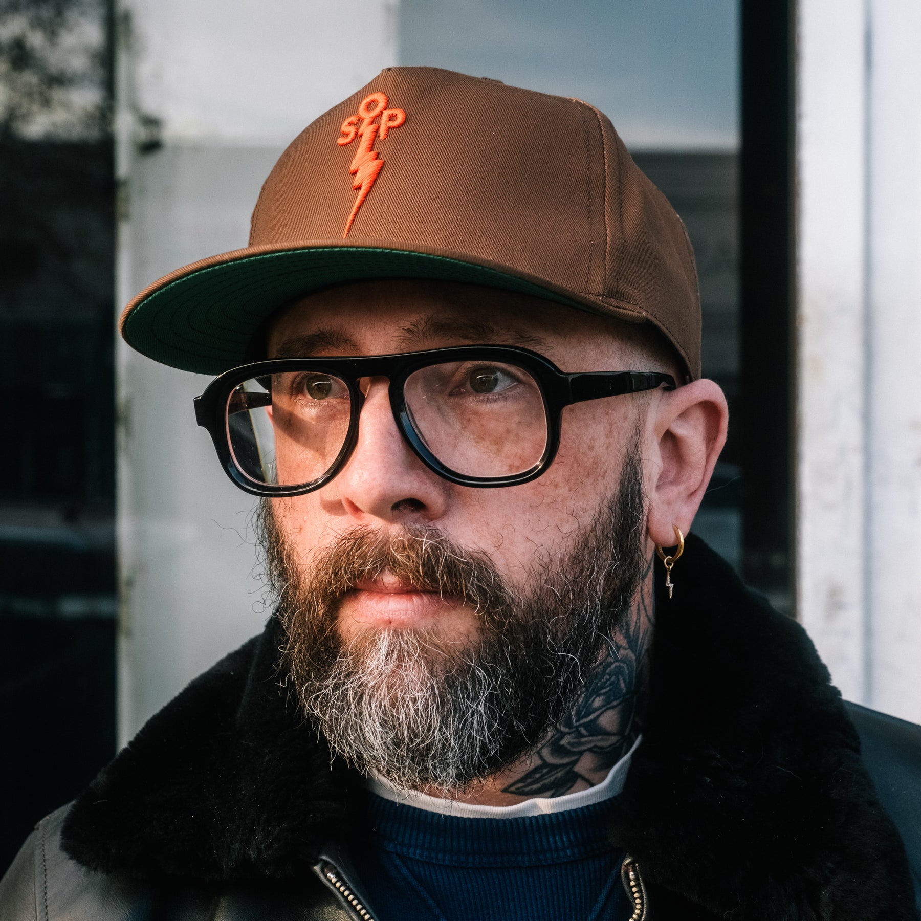 Snake Oil Provisions Lightning Bolt Trucker Hat Nutmeg/ Orange