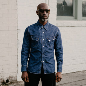 Stevenson Overall Co. Cody Western Shirt Faded Indigo