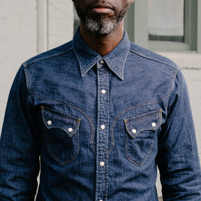 Stevenson Overall Co. Cody Western Shirt Faded Indigo