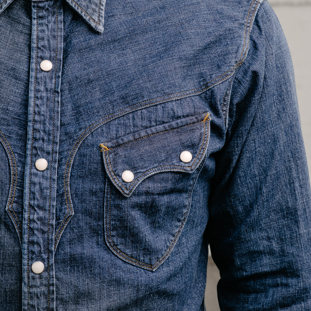 Stevenson Overall Co. Cody Western Shirt Faded Indigo