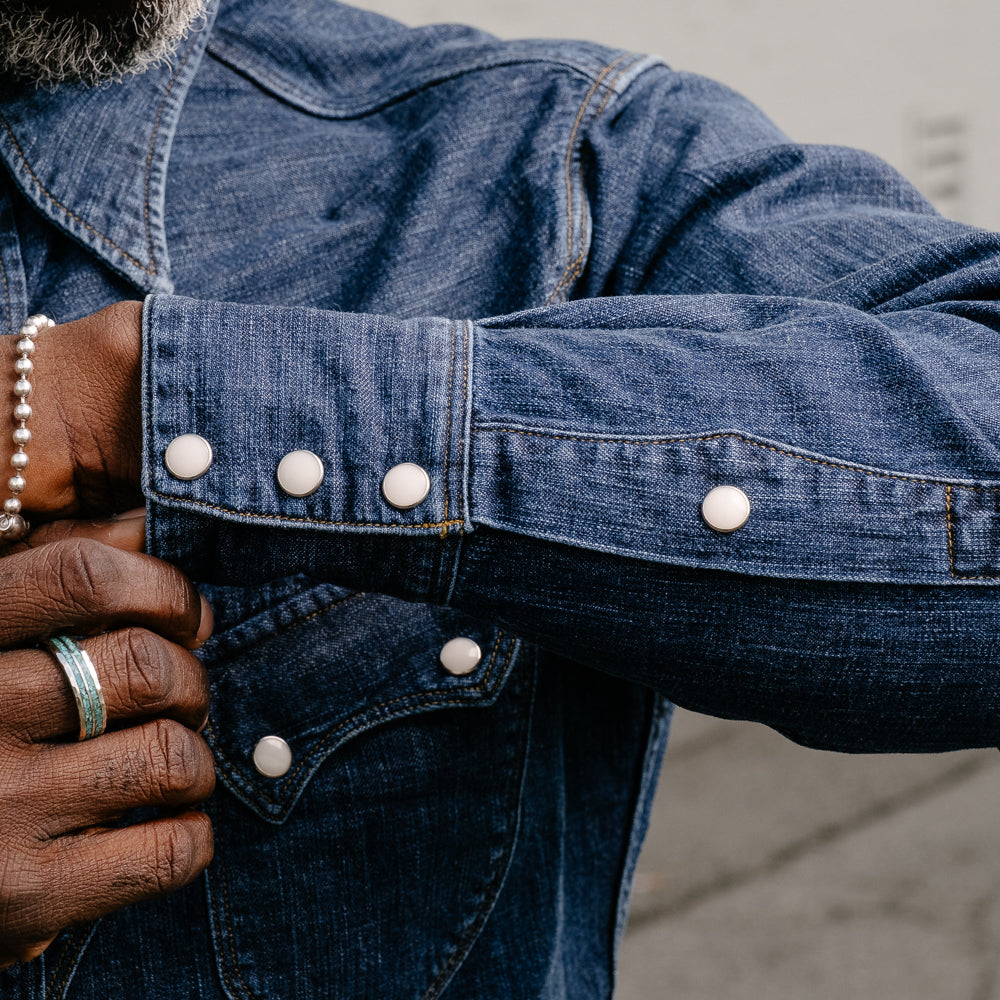 Stevenson Overall Co. Cody Western Shirt Faded Indigo