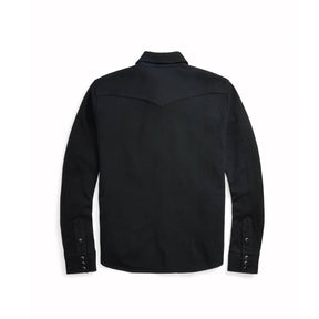 RRL Wool Cashmere Western Shirt Sweater Black