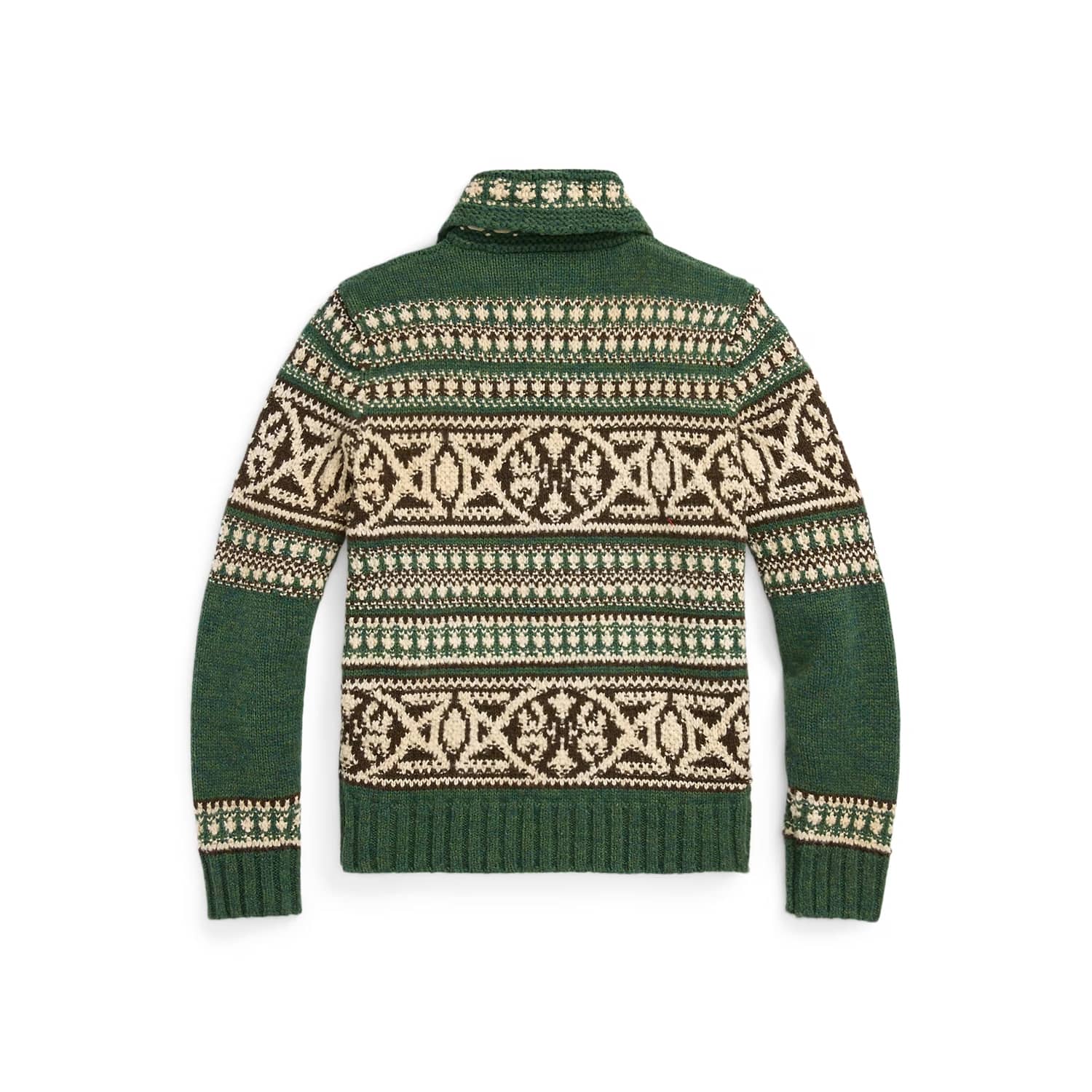 RRL Wool Full-Zip Cardigan Green Multi