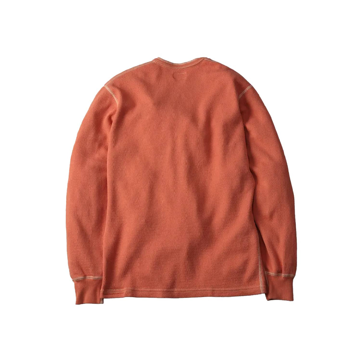 The Flat Head Heavy Thermal Henley Neck Light Orange