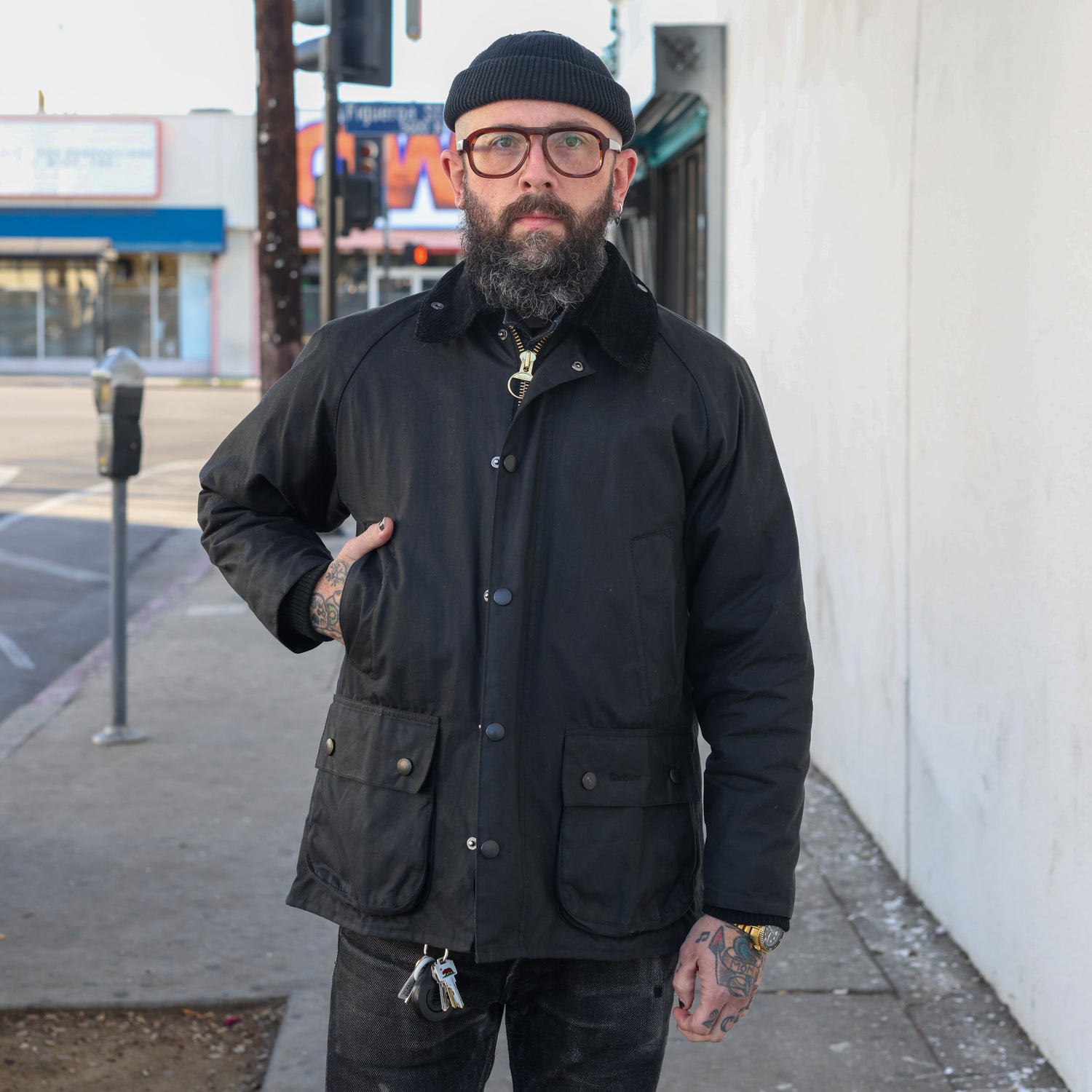 Barbour Bedale Wax Jacket Black