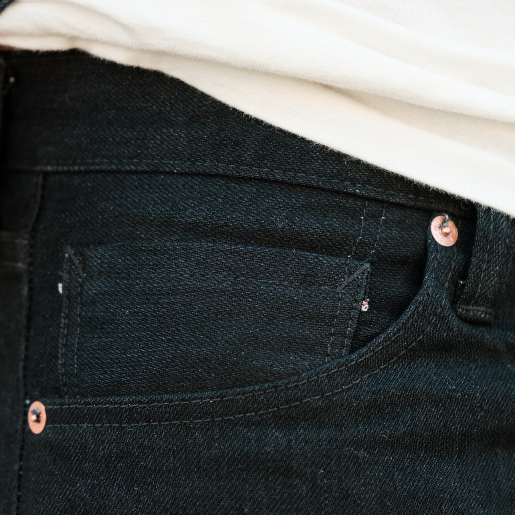 Tapered Head Jeans The Straight Black Flat