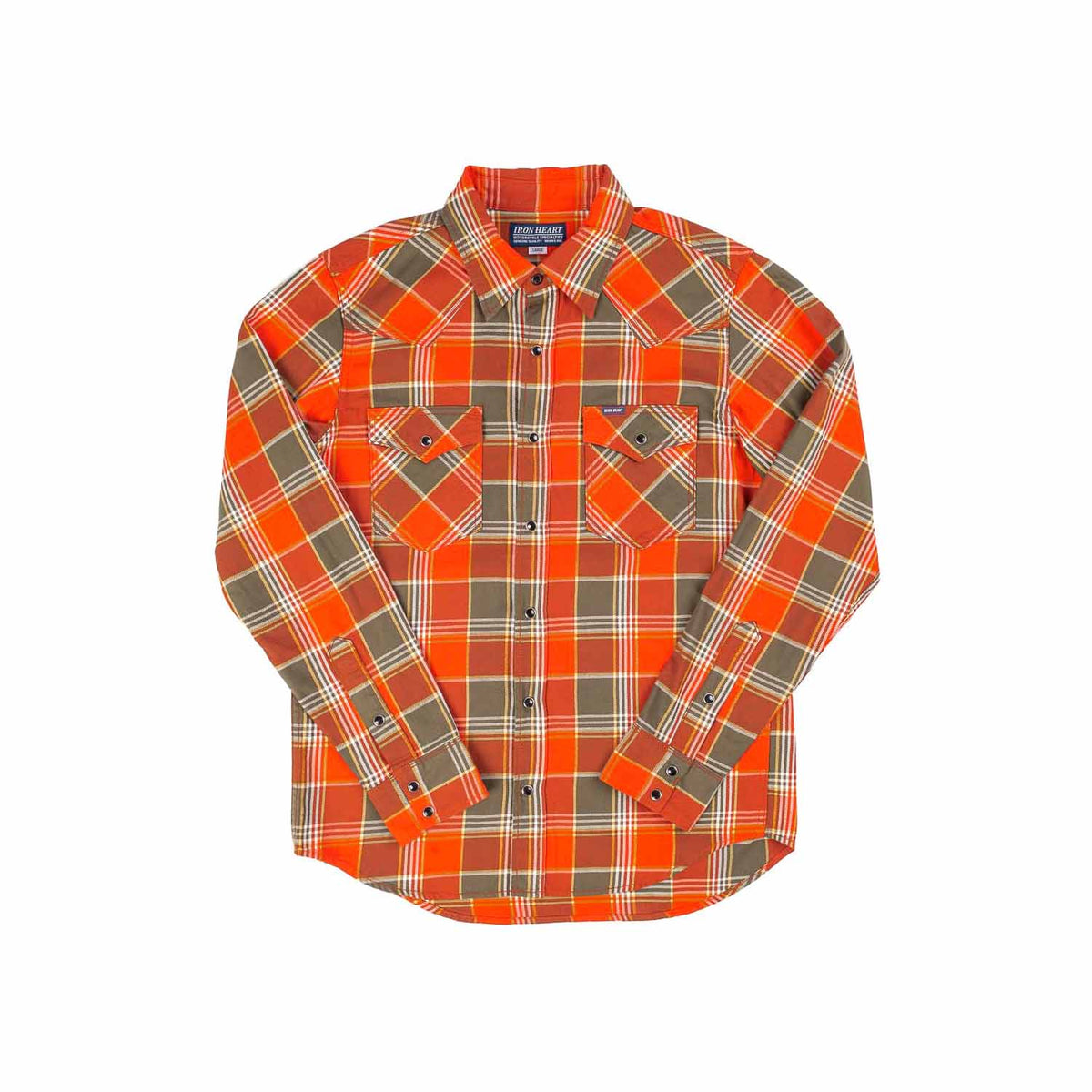 Iron Heart IHSH-318-RED 6oz Viyella Check Western Shirt Red