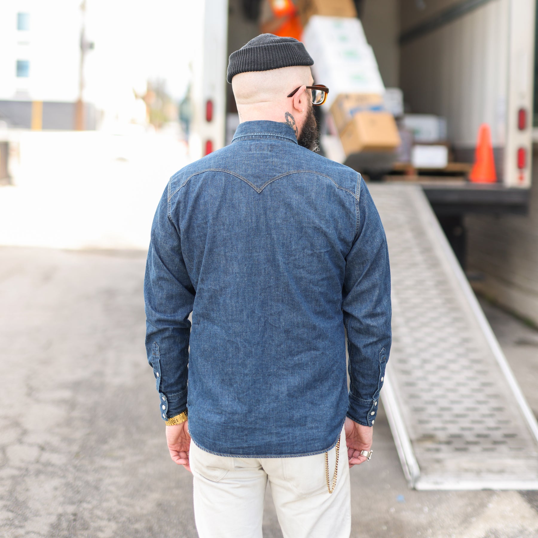 Stevenson Overall Co. Cody Western Shirt Faded Indigo